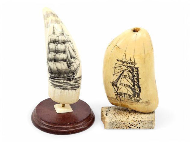 Scrimshaw Whale Teeth - Eugene Tiulana & Other