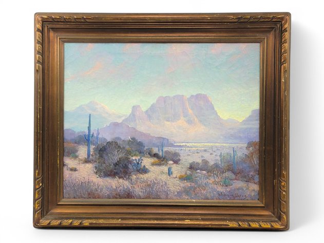 W. Frederick Jarvis Southwest Desert Landscape Oil Painting