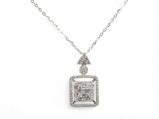 1.19 ctw Diamond Pendant Necklace in 18k White Gold