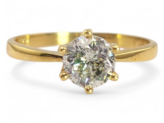 1ct Solitaire Diamond Engagement Ring in 18k Yellow Gold