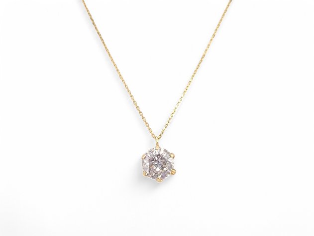 1.021ct Round Diamond Solitaire Pendant Necklace in 18k Yellow Gold