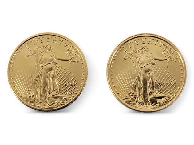 1998 & 2021 $5 St. Gaudens Gold Eagle Coins