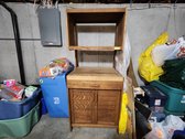 Butcher Block Microwave Oven Cabinet 