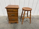 Side Table And Wooden Stool