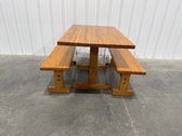 Wooden Table With Benches