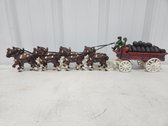 Budweiser Cast Iron Clydesdale Delivery Wagon 