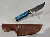 Handmade Damascus Steel Knife With Leather Sheath