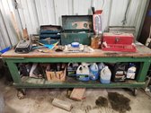 Shop Bench With Contents 