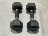 15 Lb.Rubber Hex Dumbbells