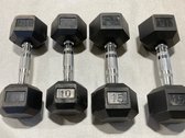 15-10 Lb.Rubber Hex Dumbbells