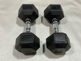 30 Lb. Rubber Hex Dumbbells