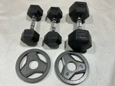 25 & 7.5 Lb. Rubber Hex Dumbbells