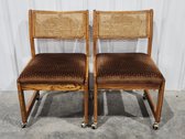 Vintage Cane Back Rolling Chairs 