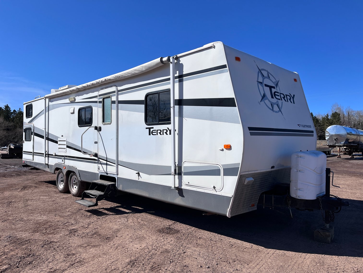 2006 Terry by Fleetwood 32' Camper, 2017 450-SX-F Dirt Bike, Motorcycle Carrier & Cable Rolls