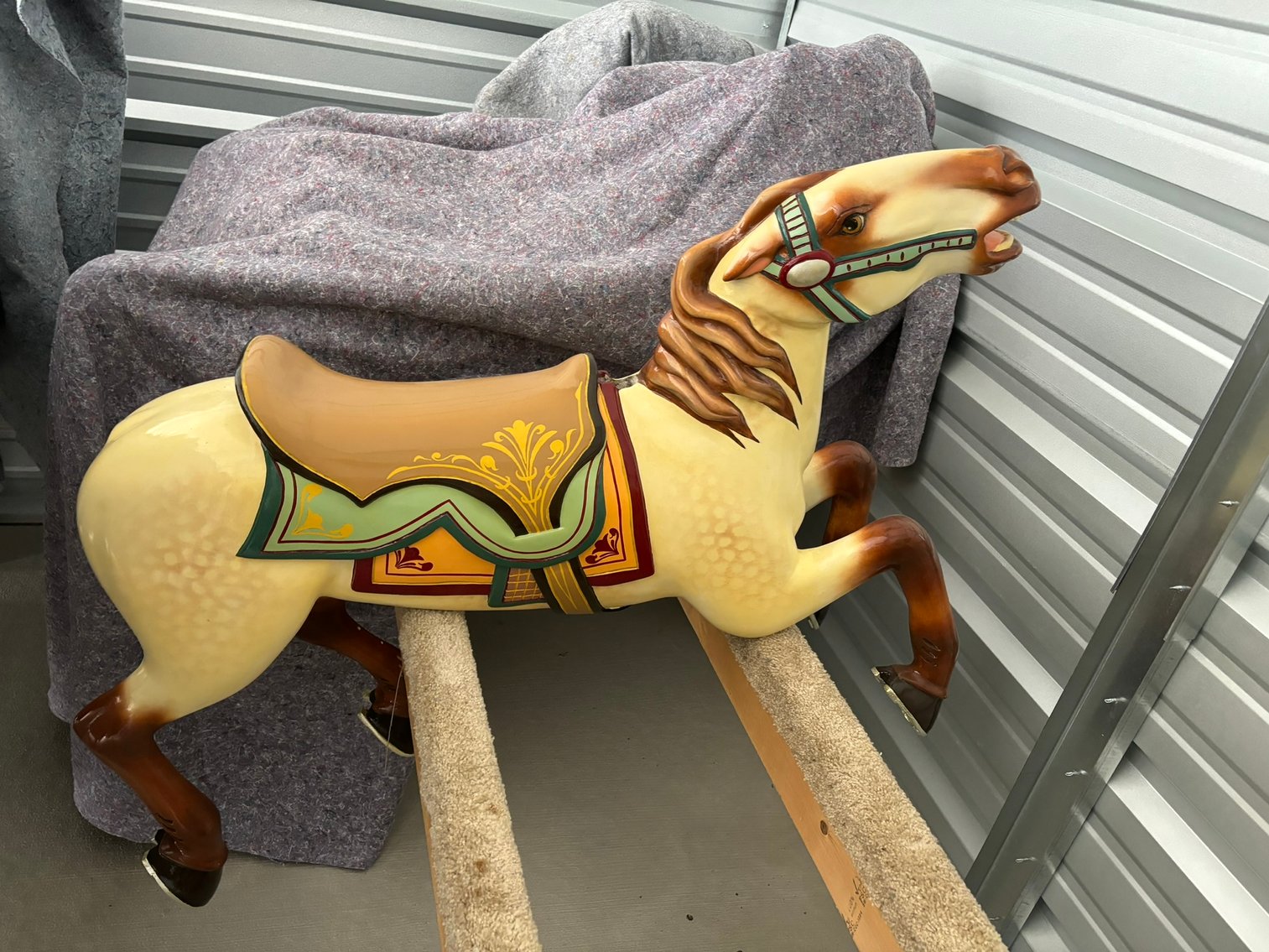 (32) Original Wooden Hand-Carved Carousel Horses: Fully Restored