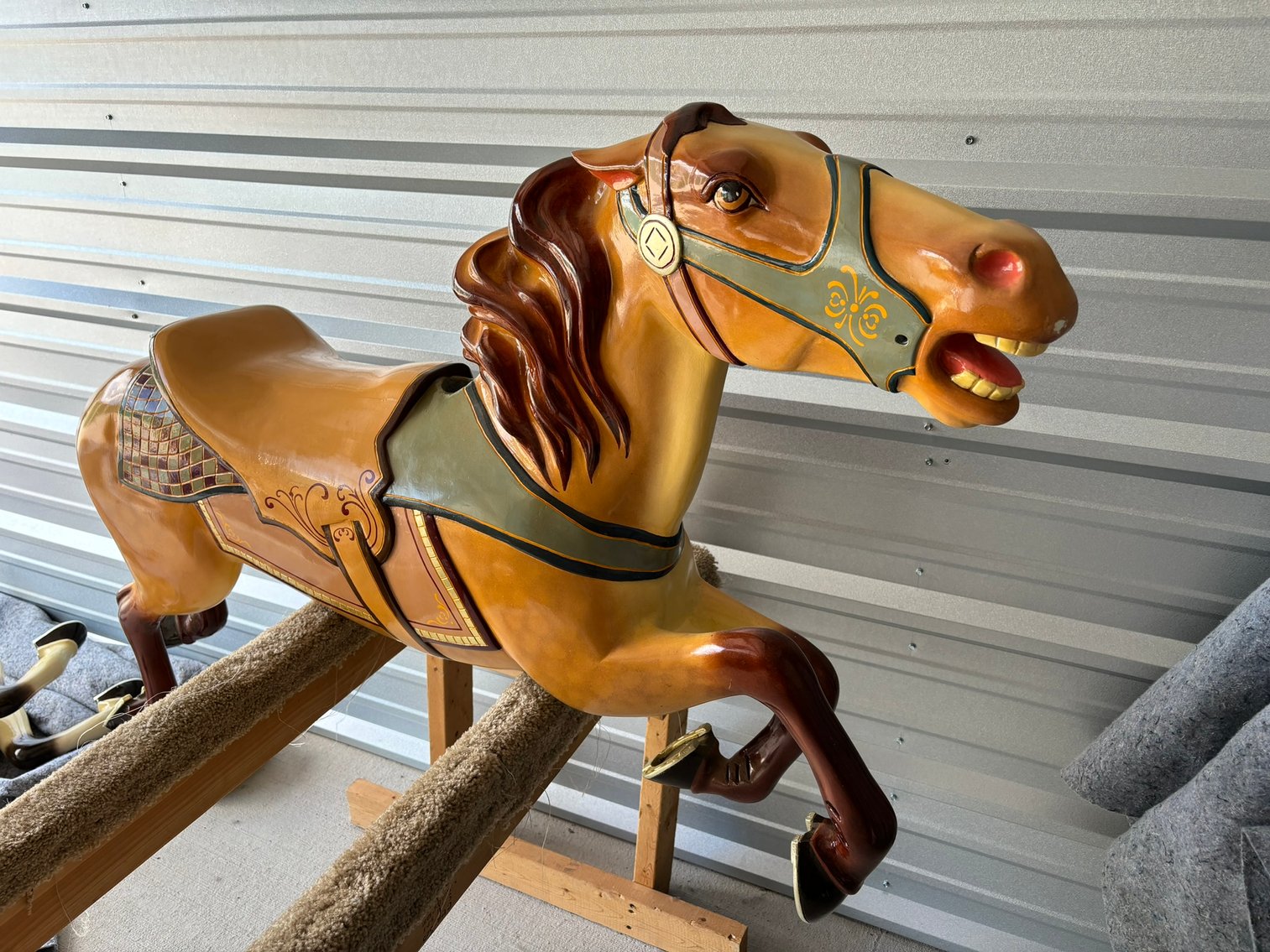 (32) Original Wooden Hand-Carved Carousel Horses: Fully Restored