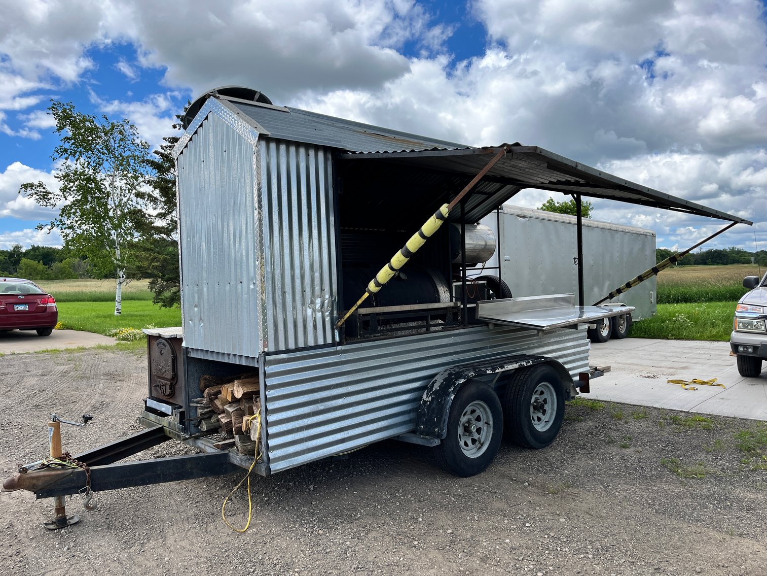 Homemade Wood Burning BBQ Trailer