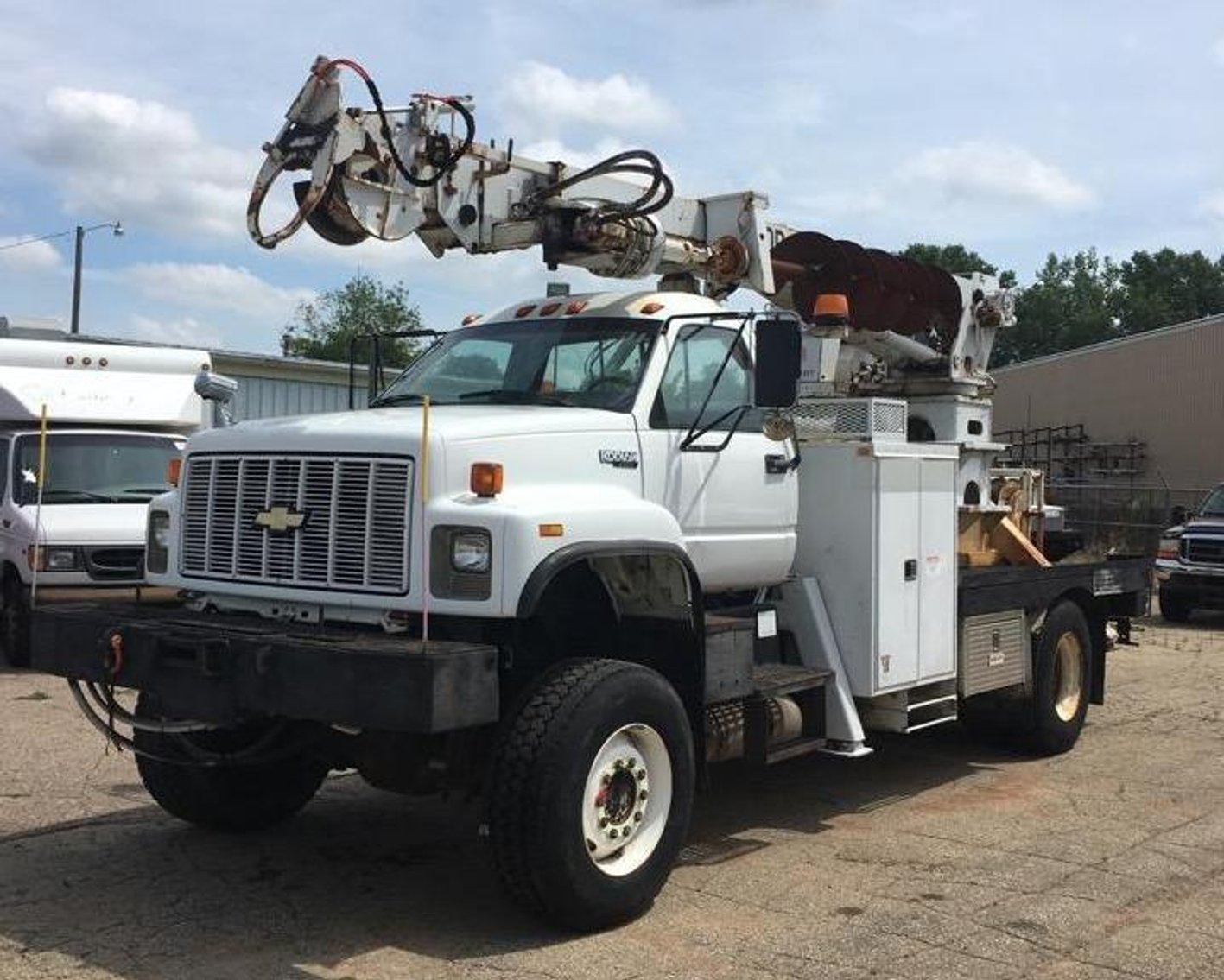 (2) Flatbed Trucks With Crane - (1) Boom Truck