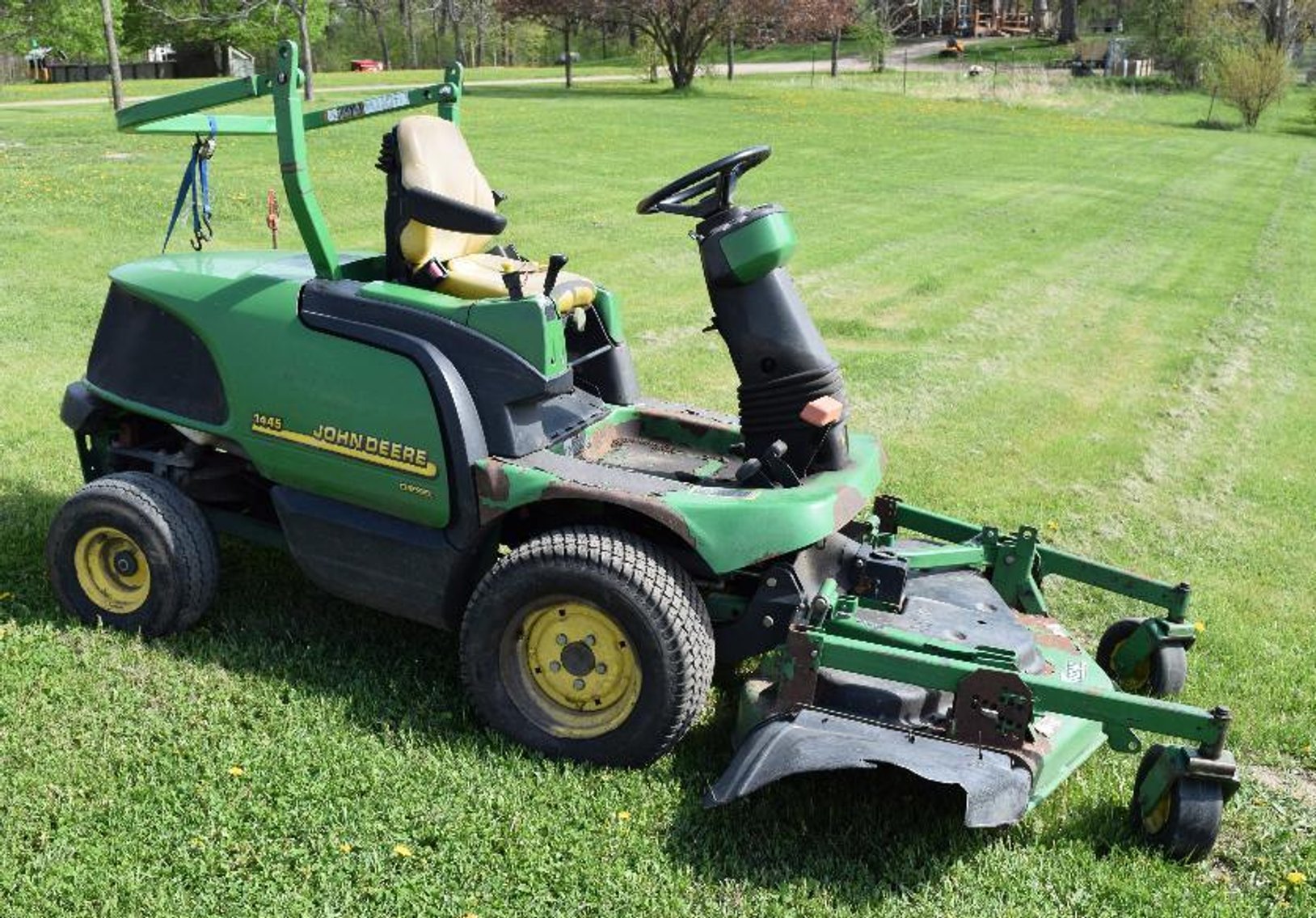 Ford Dump Truck With Plow, Mowers, Flatbed Trailer