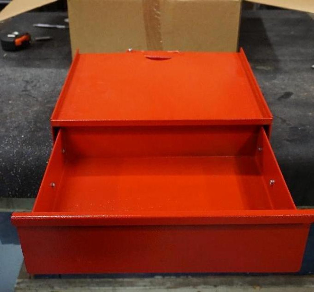 Car Dolly, Custom Made Building, and New 20-Gauge Steel Drill Press Tool and Bit Drawers