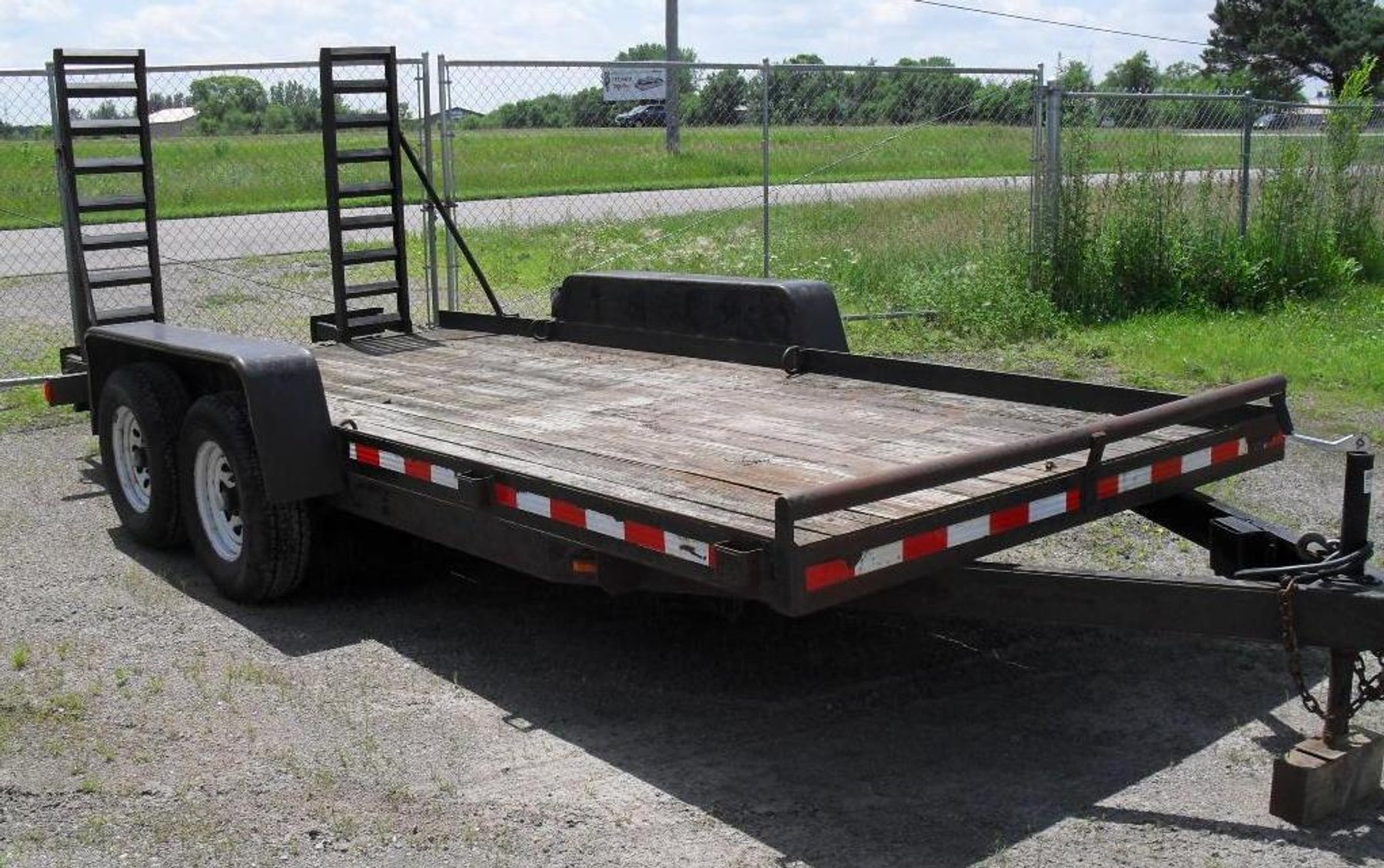 2006 DTC 16' Bobcat Trailer and 1974 Ford 1 Ton With Electric Hydraulic Dump Box