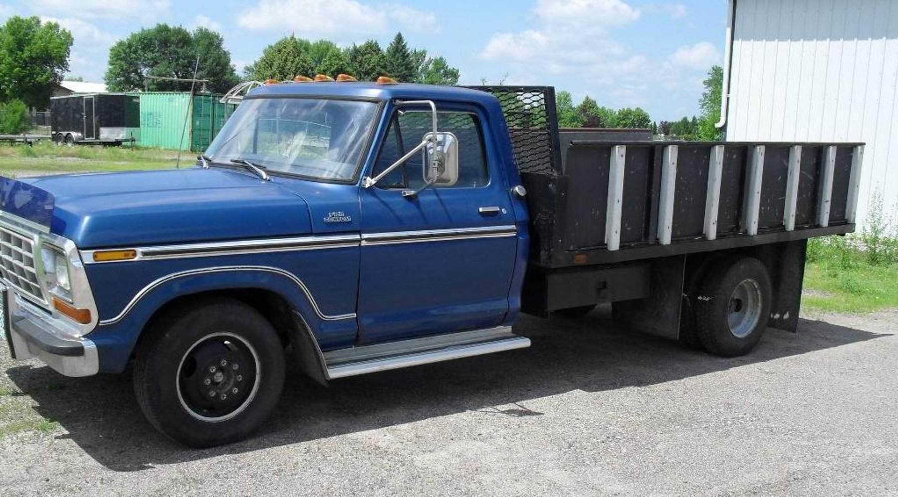 2006 DTC 16' Bobcat Trailer and 1974 Ford 1 Ton With Electric Hydraulic Dump Box