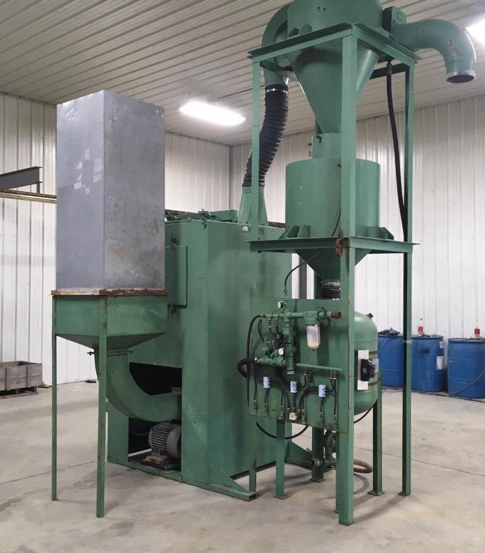 Abrasive Blast System Media Reclaimer and (2) Sandblasting Pots