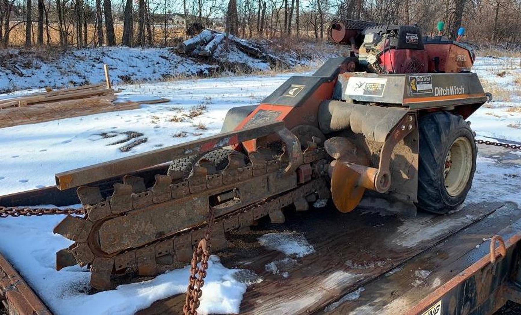 Felling Tilt Trailer, Ditch Witch 1820, & Knaack Gang Box