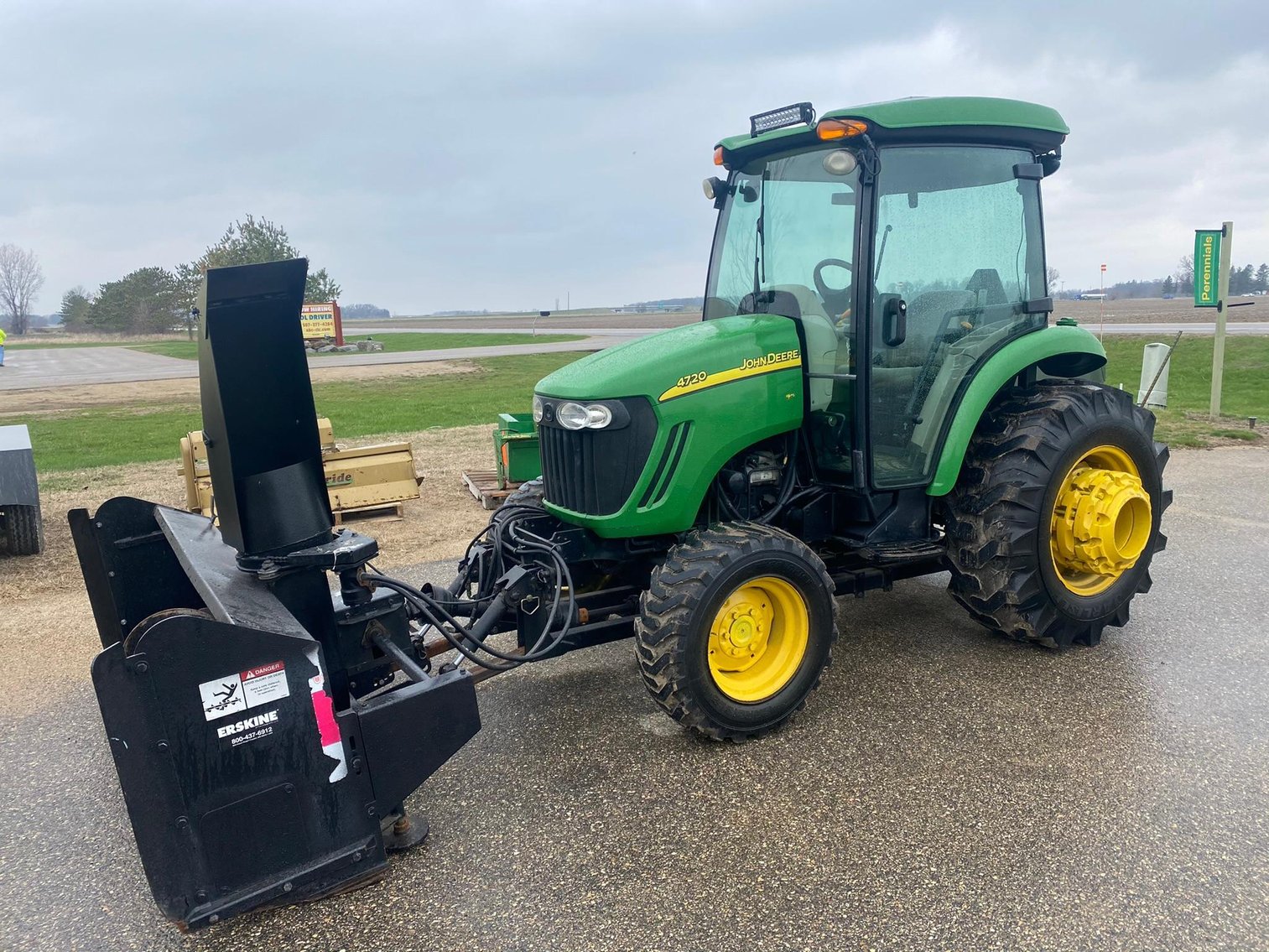 Landscaping Equipment: John Deere 4720 Tractor, Erskine 6' Front Mount Snow Blower, John Deere Z930M Zero Turn