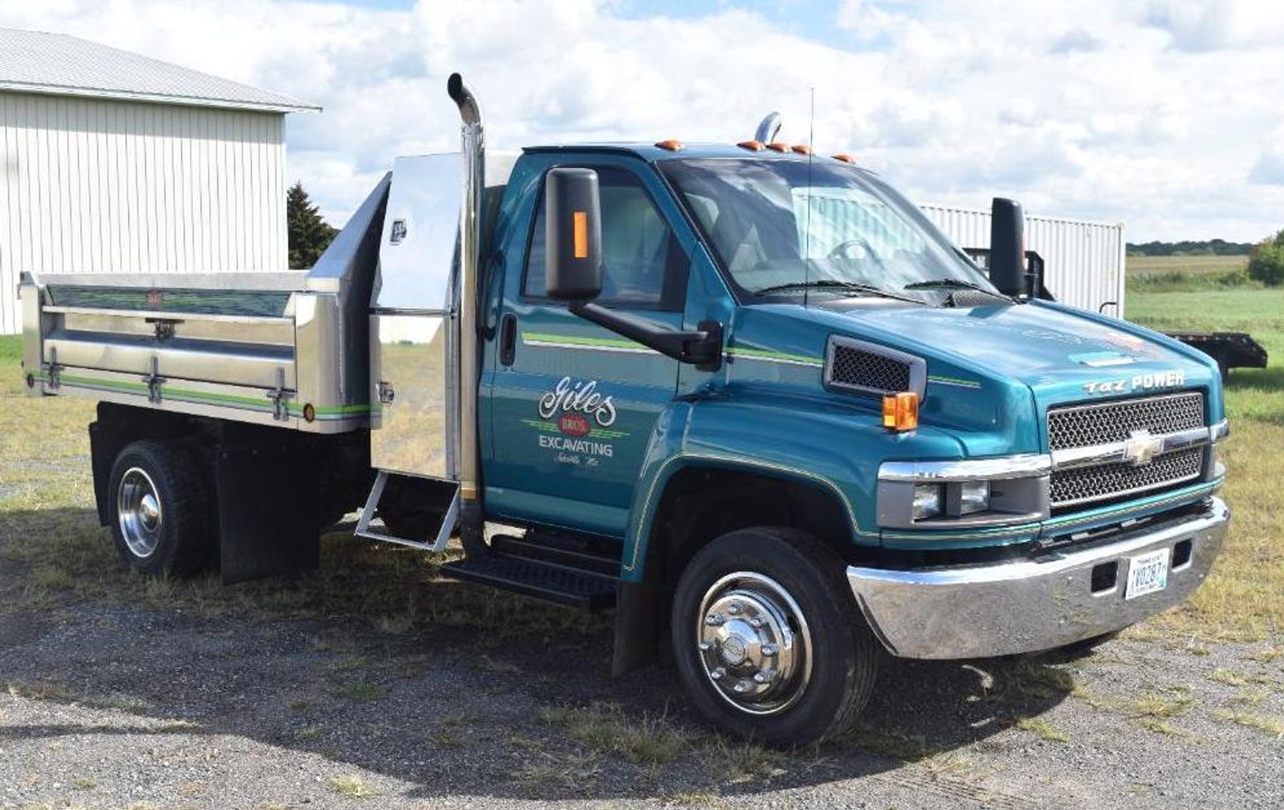 2003 Chevrolet CB C45 Contractors Dump Truck & 2005 Load-Max 28' Tri-Axle Gooseneck Trailer