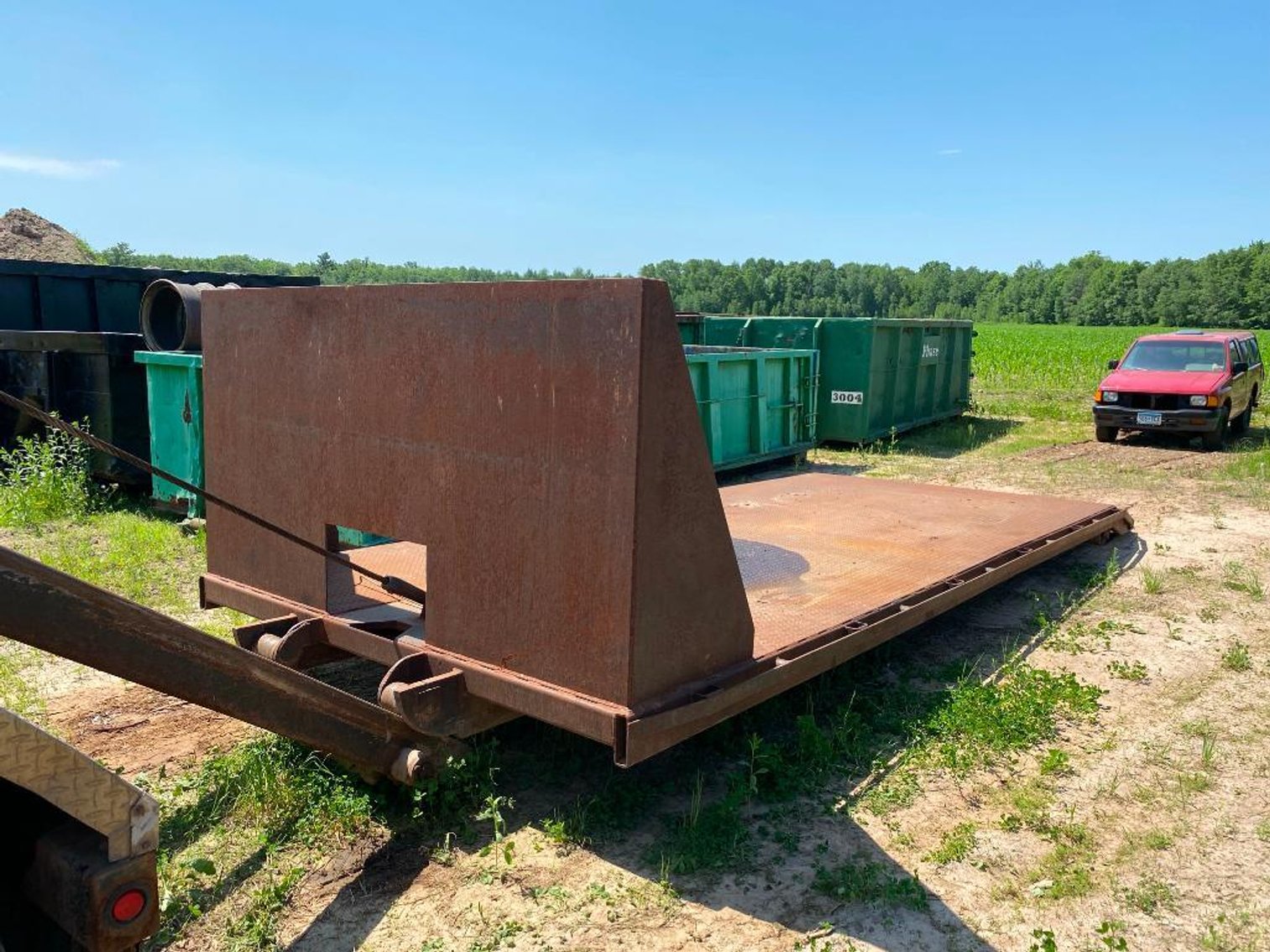 1984 Ford 8000 Roll Off Dumpster Truck, Cable Hook Flatbed, 20 & 30-Yard Dumpsters