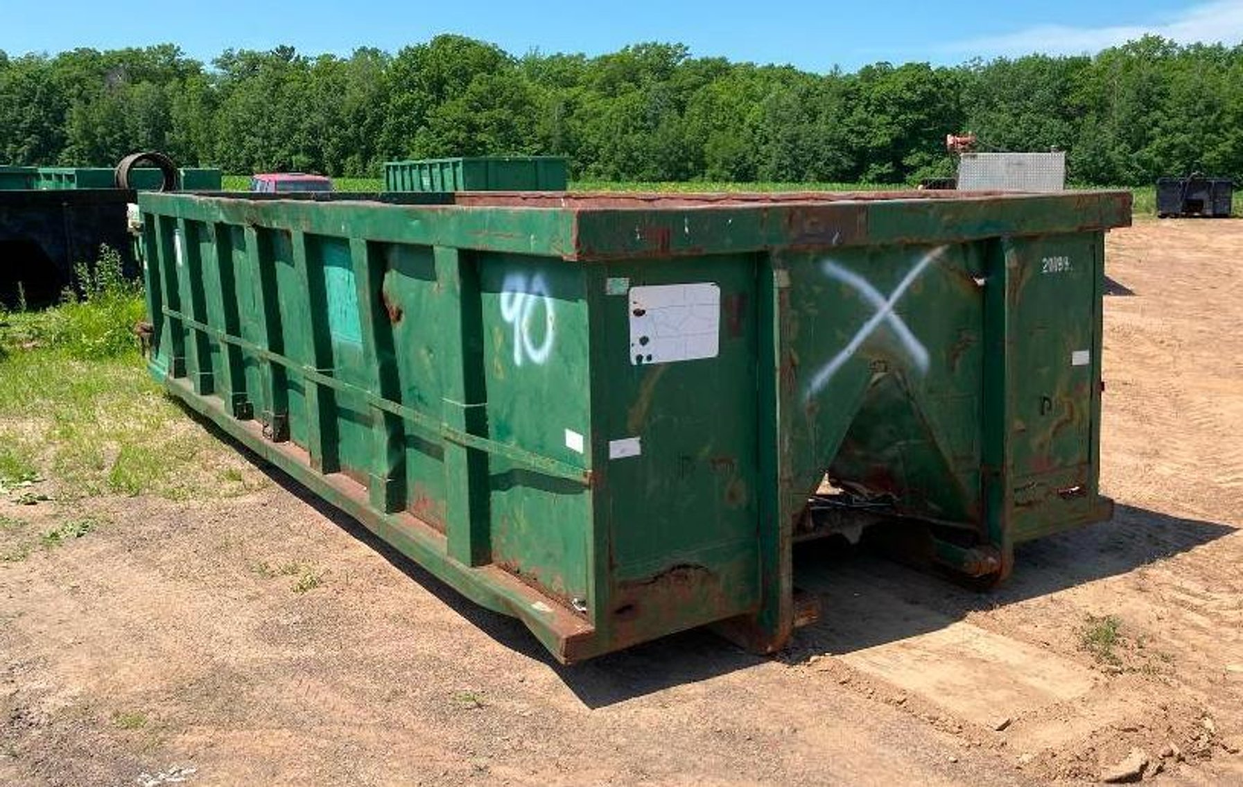 1984 Ford 8000 Roll Off Dumpster Truck, Cable Hook Flatbed, 20 & 30-Yard Dumpsters