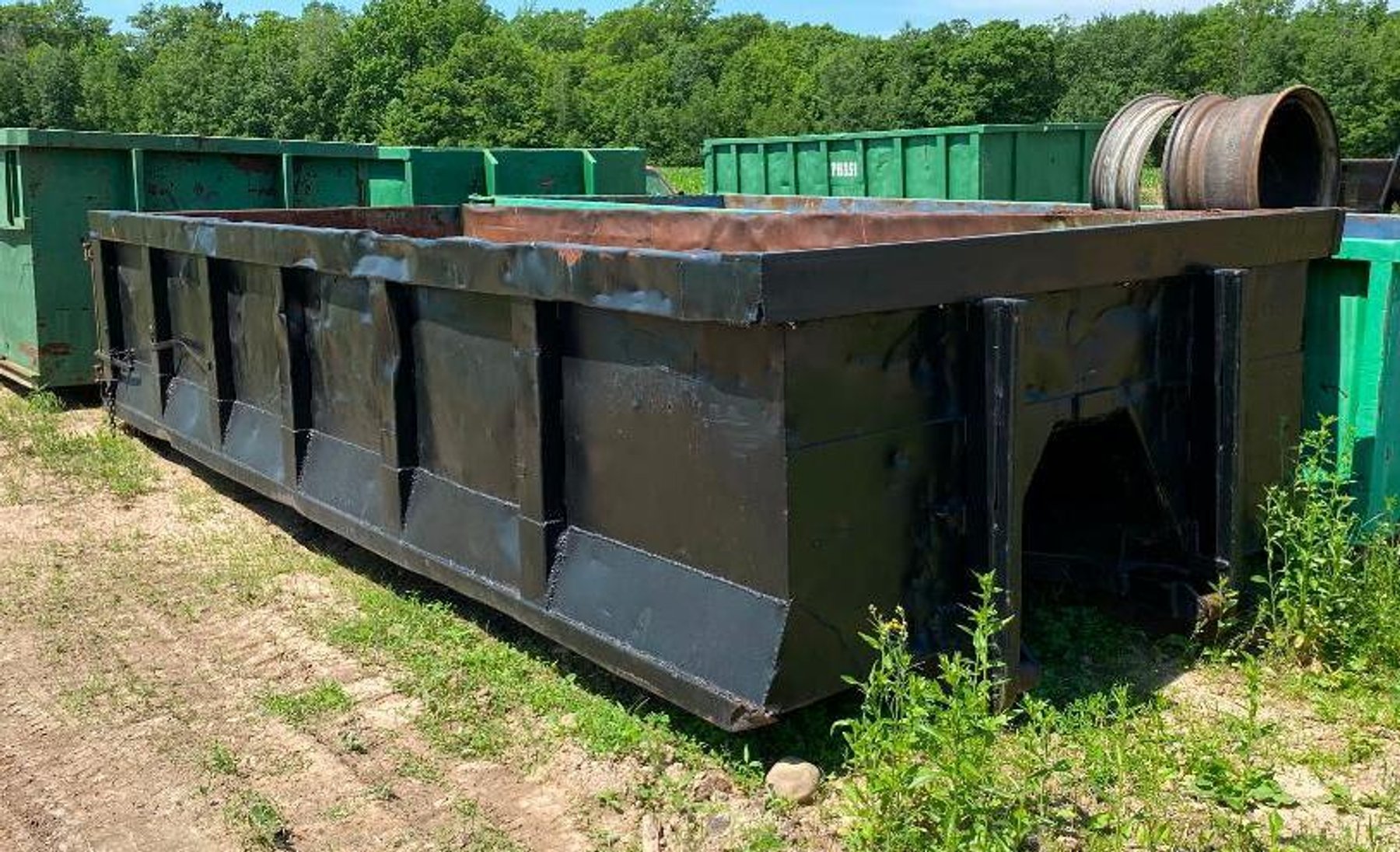 1984 Ford 8000 Roll Off Dumpster Truck, Cable Hook Flatbed, 20 & 30-Yard Dumpsters