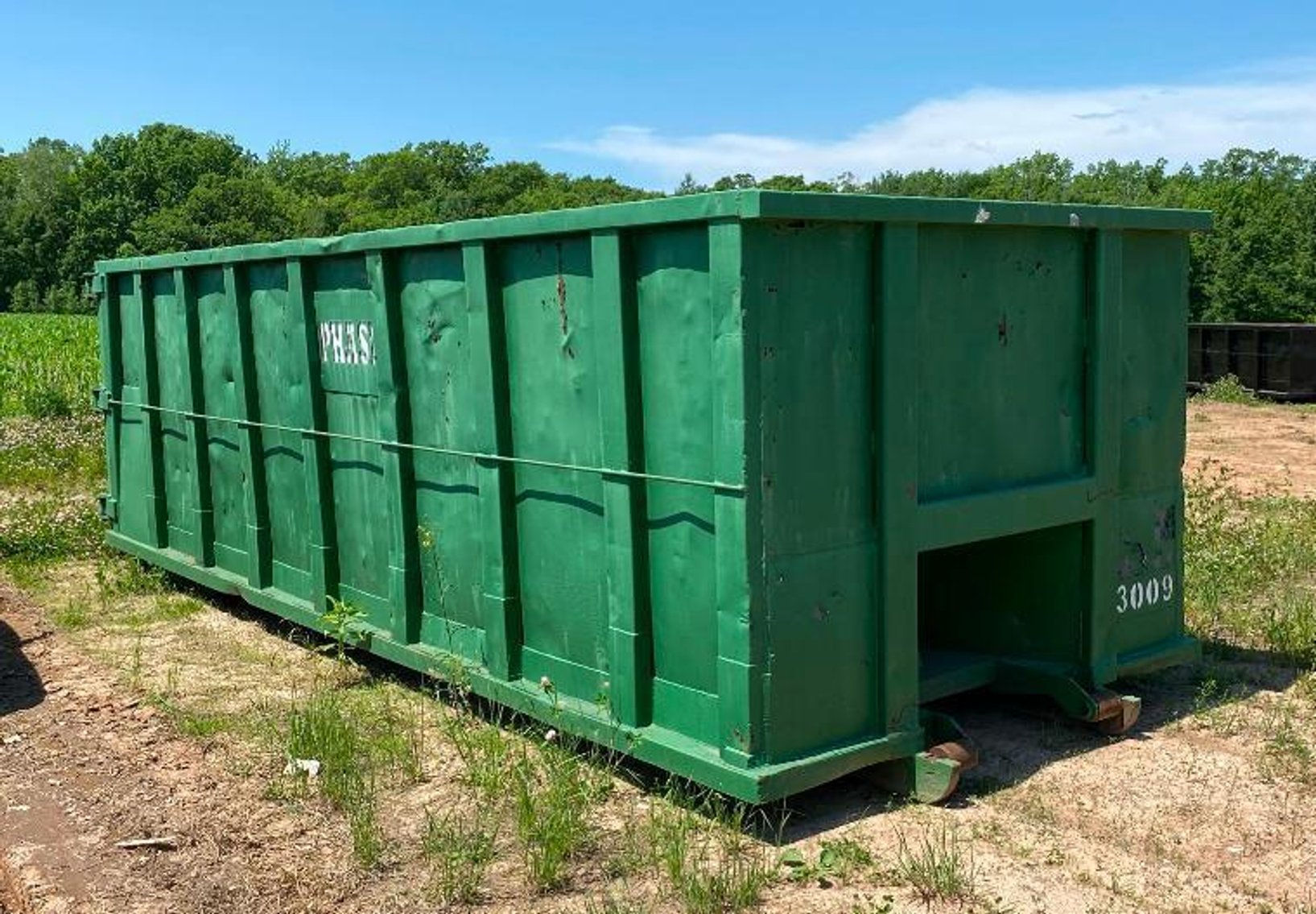 1984 Ford 8000 Roll Off Dumpster Truck, Cable Hook Flatbed, 20 & 30-Yard Dumpsters