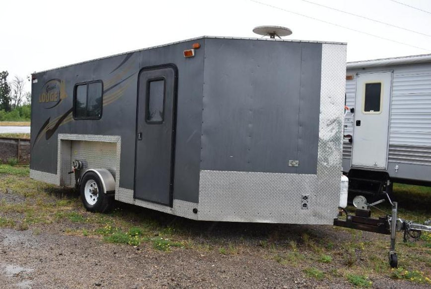 2005 The Grand Lodge Fish House, Jet 53' Semi Trailer, & Jack Daniels Whiskey Barrels