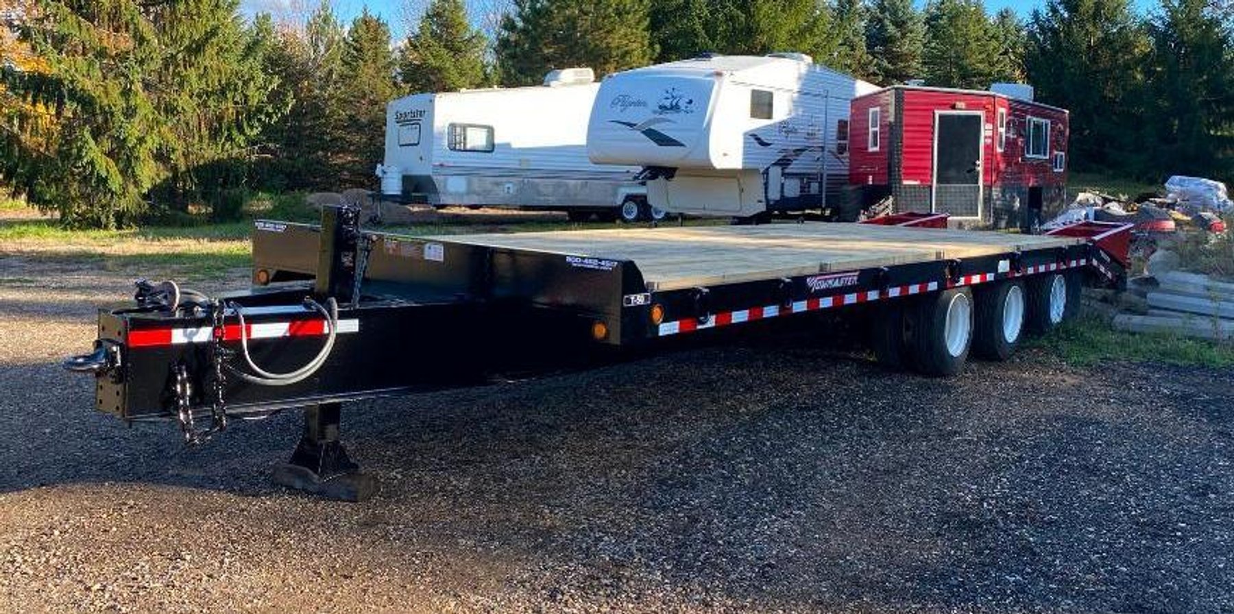 2000 Towmaster T-50 Deck Over Trailer, Snowplows, 37 Ton Wood Splitter