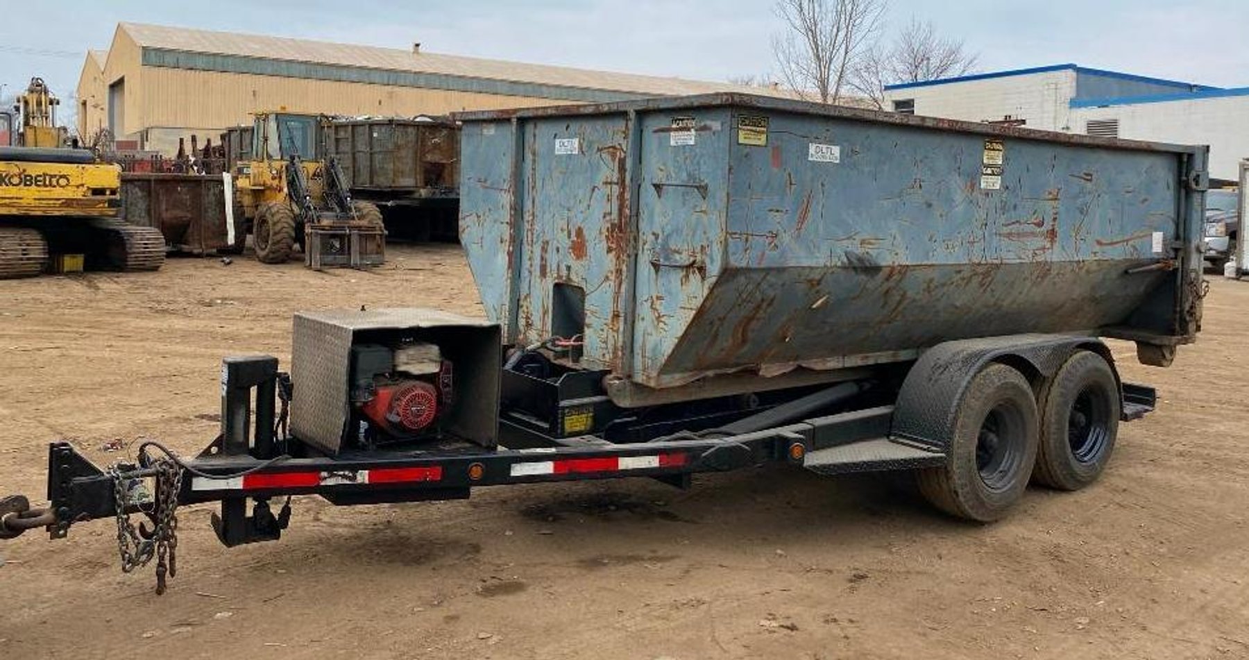 2005 EZ Tandem Axle Cable Roll Off Trailer, (2) Scales, Forks, Diesel Tank