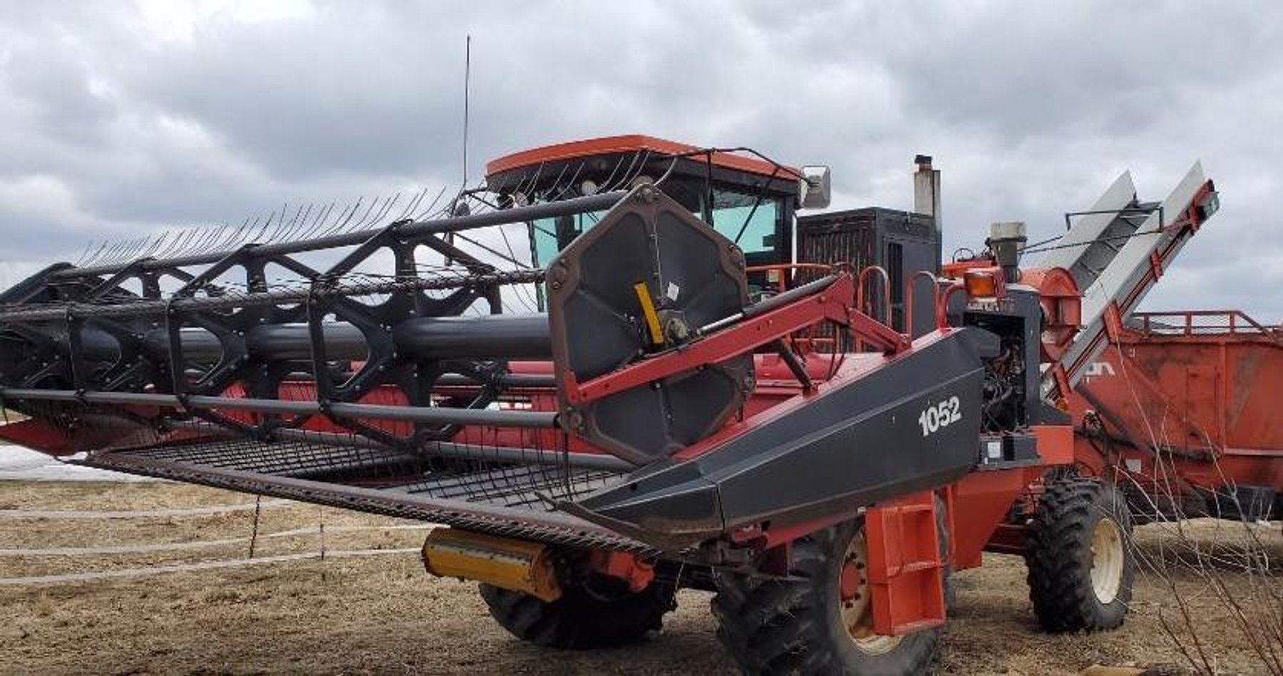 (2) Combines, 2015 Mustang 2500 RT-NXT2, Hemp Harvester, Case Trencher, (2) Spreaders,  Ditch Mower