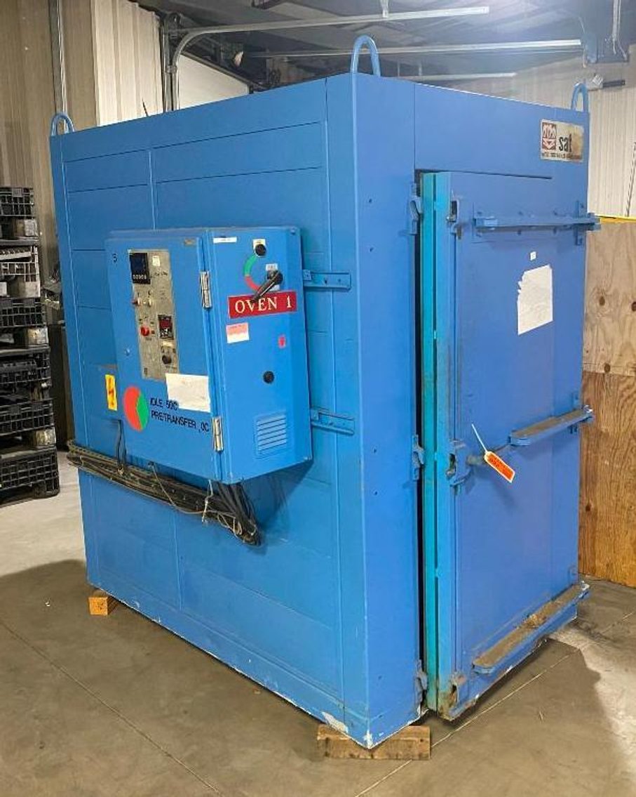 Warehouse Shelving, Bailer, Pallet Racking, (2) Dispatch Industrial & SAT Industrial Commercial Ovens