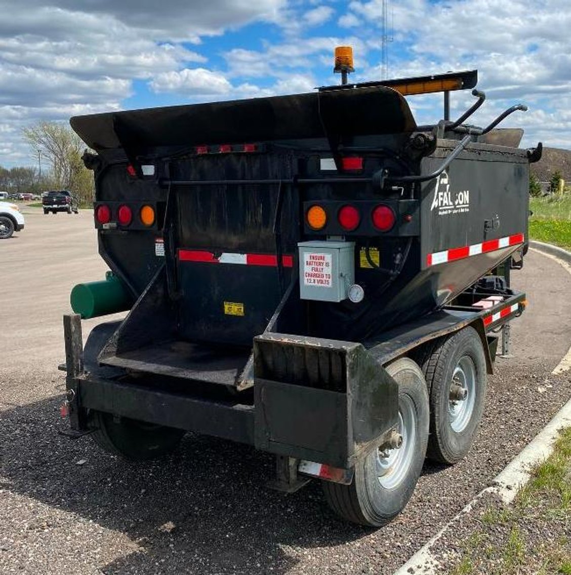 2014 4-Ton Falcon RME Heated Asphalt Recycler With Hydraulic Dump Box