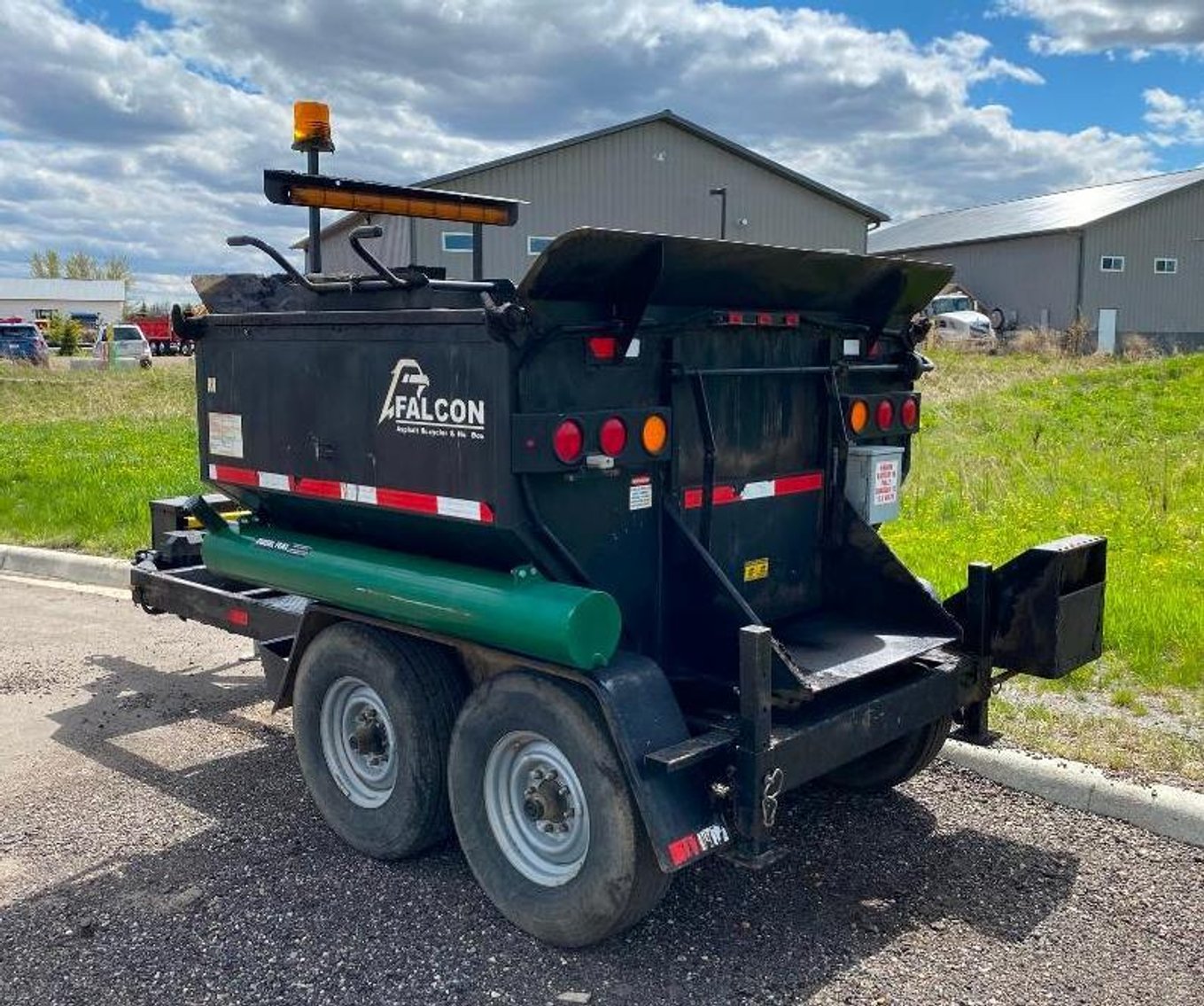 2014 4-Ton Falcon RME Heated Asphalt Recycler With Hydraulic Dump Box