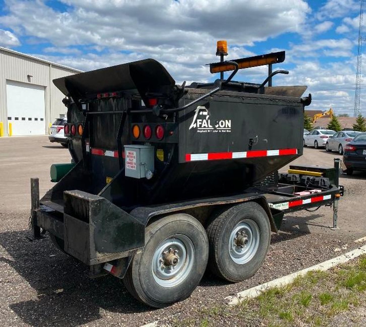 2014 4-Ton Falcon RME Heated Asphalt Recycler With Hydraulic Dump Box