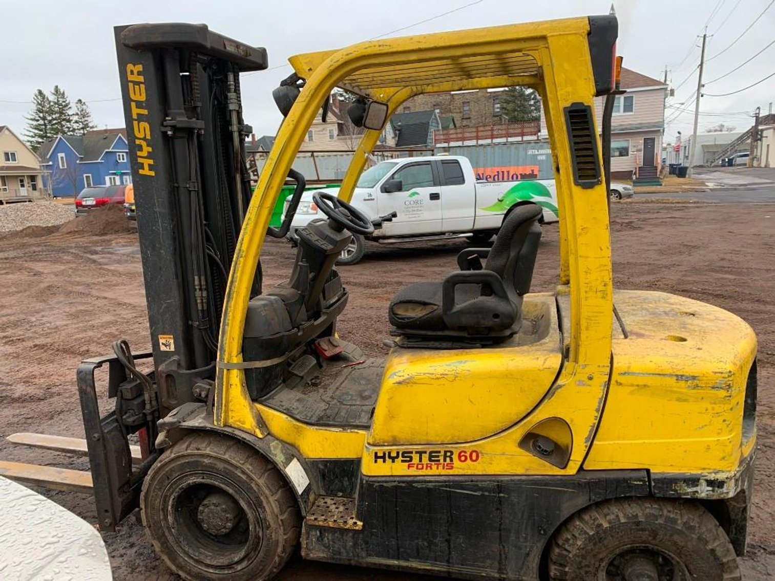 (2) Loaders, Hyster 60 Forklift, 2000 GMC 3500 Flatbed