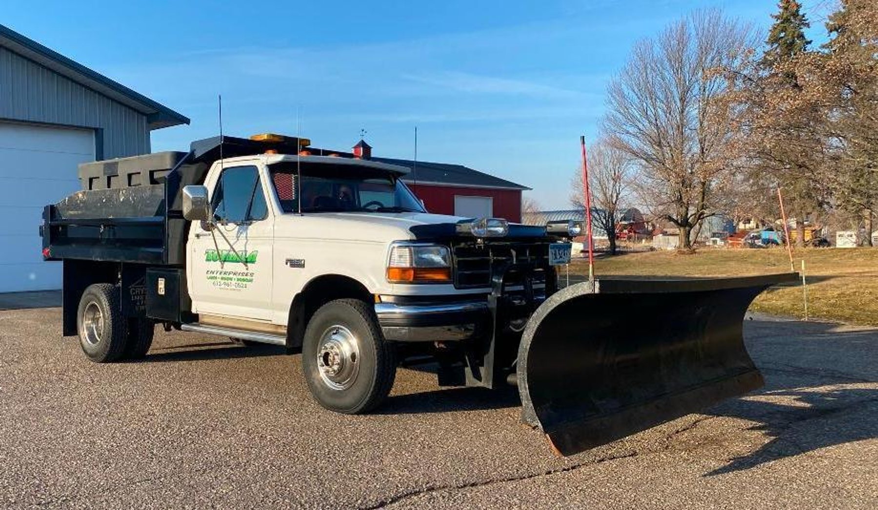 1997 Ford F-350 XLT Dump Truck With Plow & Salter