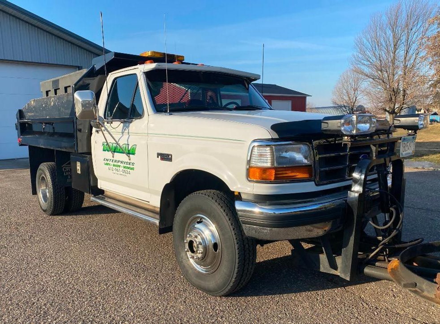 1997 Ford F-350 XLT Dump Truck With Plow & Salter