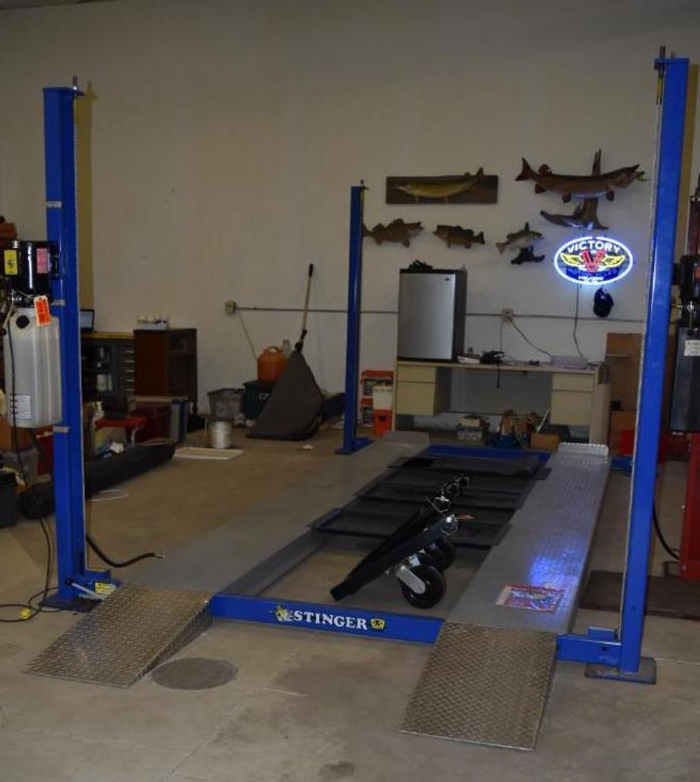 Extensive Fishing, Automotive Tools, Camping, (2) 4-Post Car Lifts & Aluma Trailer