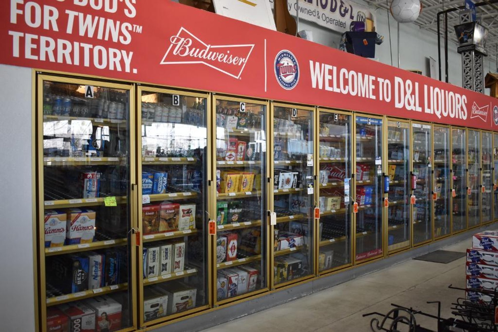 Complete Liquor Store Liquidation: Walk-In Merchandising Cooler, Neon Signs, Advertisements, Displays and Shelving