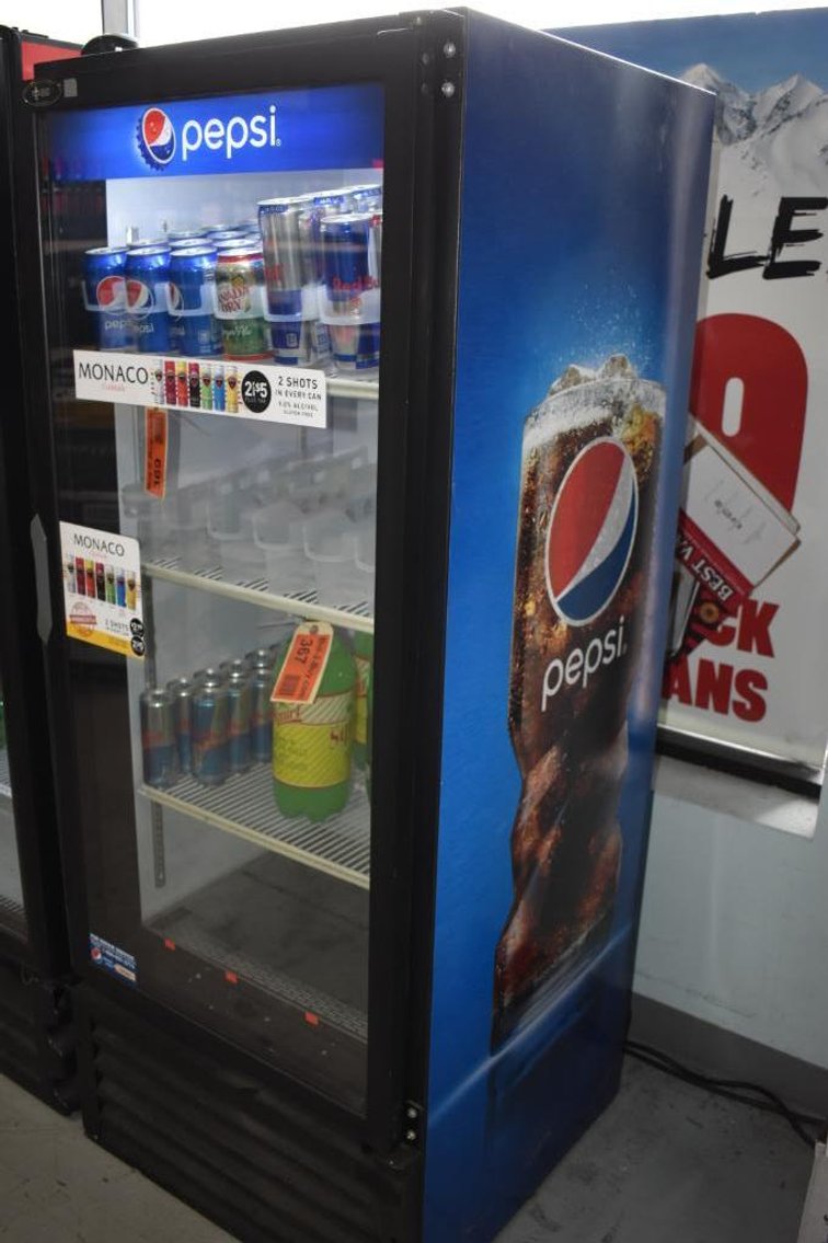 Complete Liquor Store Liquidation: Walk-In Merchandising Cooler, Neon Signs, Advertisements, Displays and Shelving