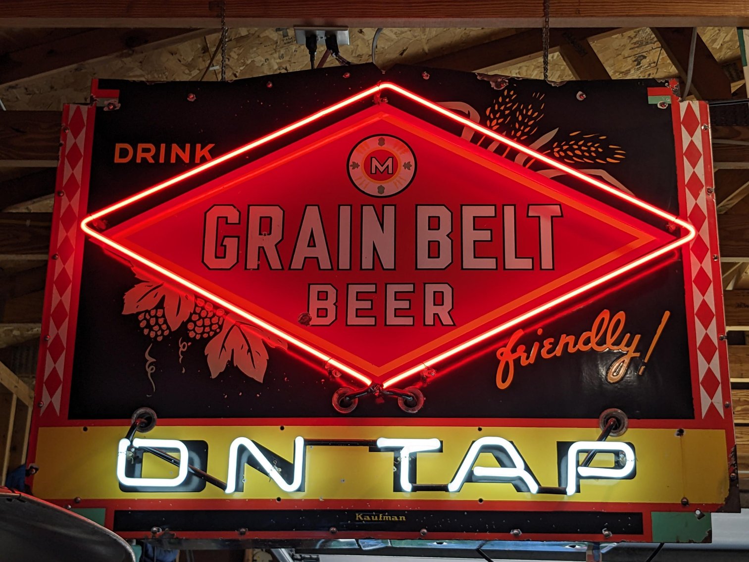 Grain Belt On Tap Neon Light & Schmidt's City Club Beer Neon Light