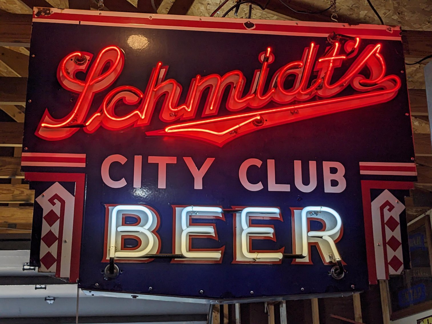 Grain Belt On Tap Neon Light & Schmidt's City Club Beer Neon Light